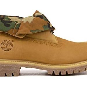 New maybe worn once Timberland roll top boots.